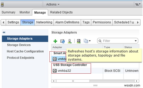 VMWare ESXi FC HBA एडेप्टर का पता नहीं लगाता है 