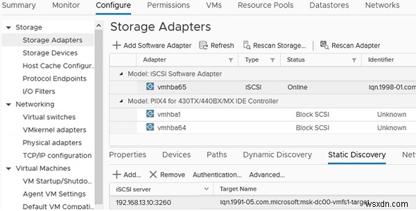 VMware ESXi पर iSCSI डेटास्टोर (LUN) को कॉन्फ़िगर करना 