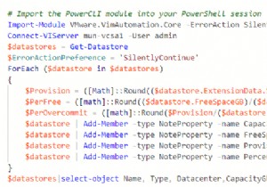 PowerCLI के माध्यम से VMFS डेटास्टोर पर खाली स्थान की जाँच करना 