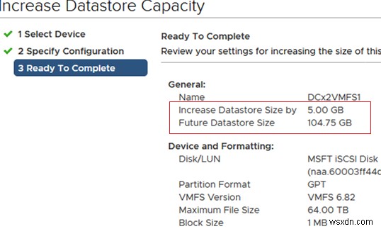 VMware ESXi (vSphere) पर VMFS डेटास्टोर क्षमता बढ़ाना 