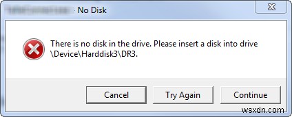 फिक्स्ड:ड्राइव में कोई डिस्क नहीं है। ड्राइव में डिस्क डालें 