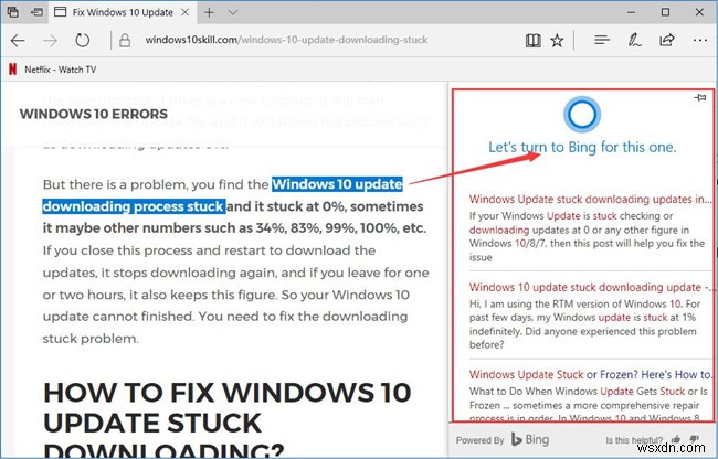 Microsoft Edge में Cortana का उपयोग कैसे करें 