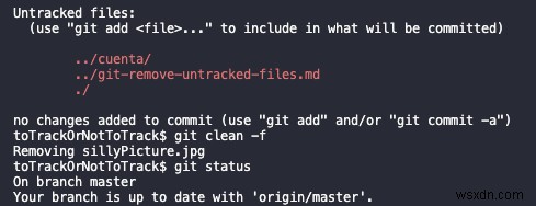 गिट के साथ अनट्रैक की गई फाइलों को हटाना 