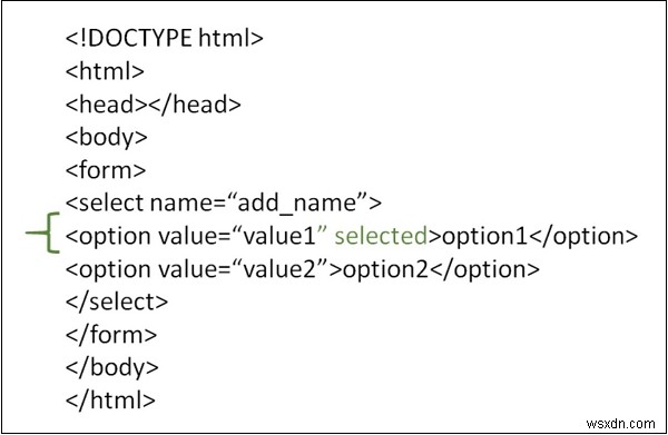 मैं HTML  select  तत्व के लिए डिफ़ॉल्ट मान कैसे सेट कर सकता हूं? 