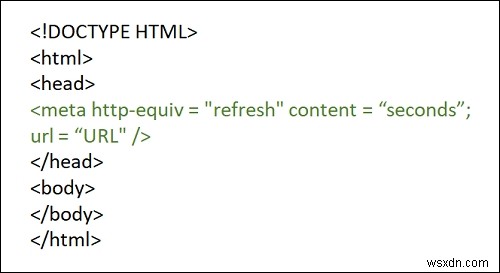 HTML पृष्ठ को पुनर्निर्देशित करने के लिए मेटा टैग का उपयोग कैसे करें? 