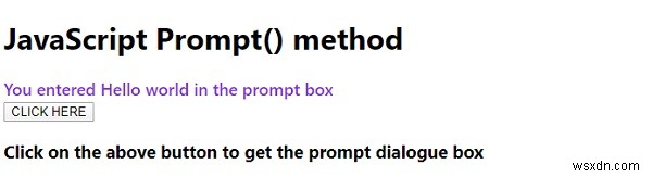 जावास्क्रिप्ट प्रॉम्प्ट उदाहरण 