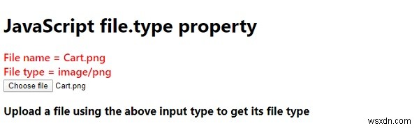 JavaScript WebAPI फ़ाइल File.type संपत्ति 