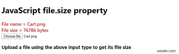 जावास्क्रिप्ट वेबएपीआई फ़ाइल File.size संपत्ति 