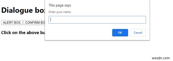 जावास्क्रिप्ट डायलॉग बॉक्स 