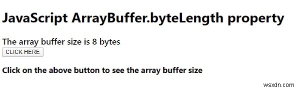 जावास्क्रिप्ट ArrayBuffer.byteLength संपत्ति 