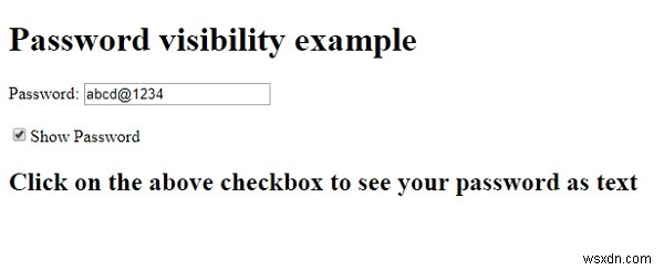 जावास्क्रिप्ट के साथ पासवर्ड दृश्यता के बीच कैसे टॉगल करें? 