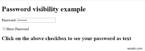 जावास्क्रिप्ट के साथ पासवर्ड दृश्यता के बीच कैसे टॉगल करें? 