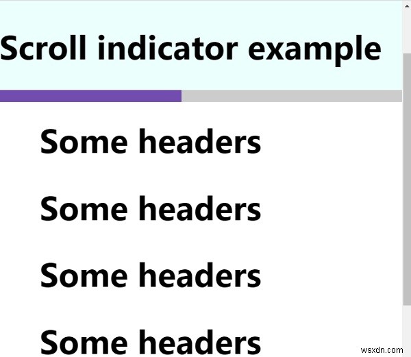 CSS और JavaScript के साथ स्क्रॉल इंडिकेटर कैसे बनाएं? 