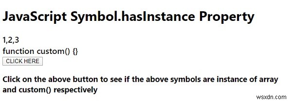 JavaScript Symbol.hasInstance प्रॉपर्टी 