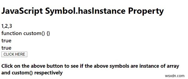 JavaScript Symbol.hasInstance प्रॉपर्टी 