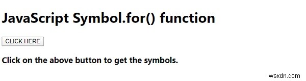 JavaScript Symbol.for() फ़ंक्शन 
