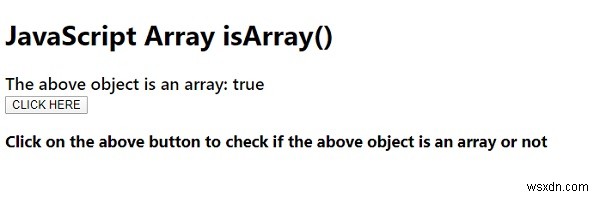 जावास्क्रिप्ट Array.isArray () विधि 