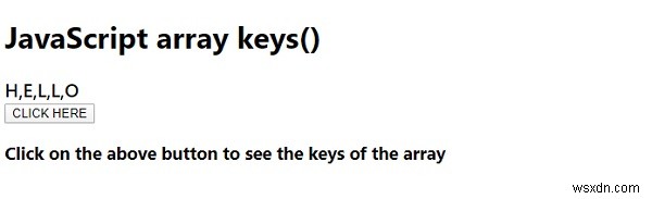जावास्क्रिप्ट array.keys() विधि 