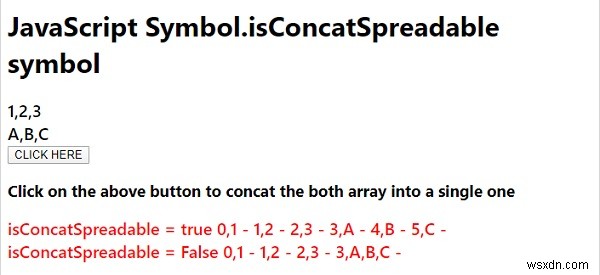 JavaScript Symbol.isConcatस्प्रेडेबल सिंबल 