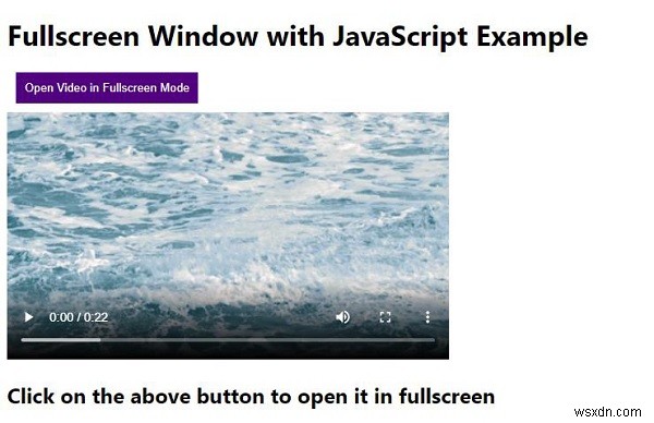 जावास्क्रिप्ट के साथ फुलस्क्रीन विंडो कैसे बनाएं? 