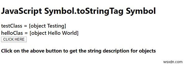 JavaScript Symbol.toStringTag प्रतीक 