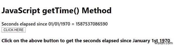 जावास्क्रिप्ट गेटटाइम () विधि 