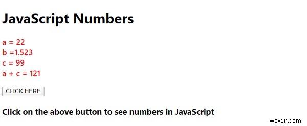 जावास्क्रिप्ट नंबर उदाहरण 