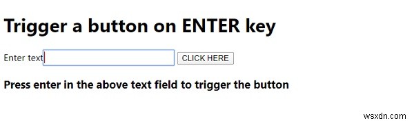 जावास्क्रिप्ट ENTER कुंजी पर एक बटन को ट्रिगर करता है 