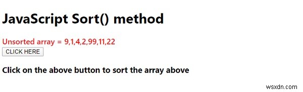 जावास्क्रिप्ट सॉर्ट () विधि 