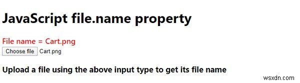 जावास्क्रिप्ट वेबएपीआई फ़ाइल File.name संपत्ति 