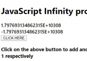 जावास्क्रिप्ट में सकारात्मक और नकारात्मक अनंत मूल्यों को कैसे मुद्रित करें? 