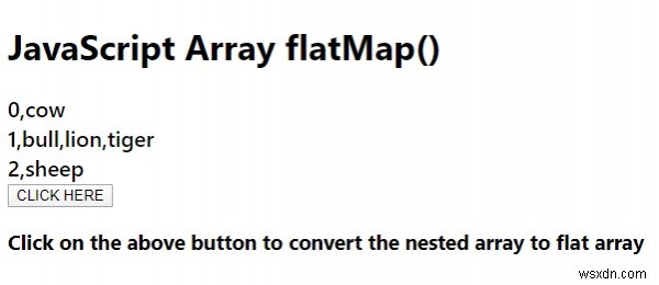 array.flatmap() जावास्क्रिप्ट में विधि। 