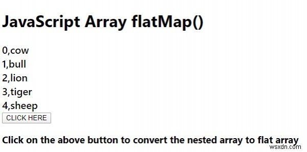 array.flatmap() जावास्क्रिप्ट में विधि। 