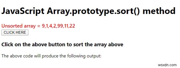 Array.prototype.sort() जावास्क्रिप्ट में। 