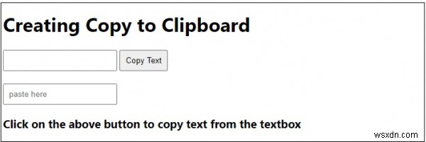 जावास्क्रिप्ट के साथ वेब पेज पर  कॉपी टू क्लिपबोर्ड  फीचर बनाना 