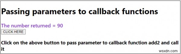 कॉलबैक फ़ंक्शन के लिए पैरामीटर पास करना जावास्क्रिप्ट 