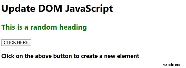DOM को अपडेट करने के लिए JavaScript प्रोग्राम 
