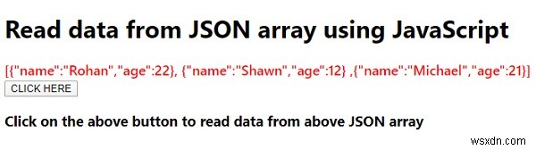 कैसे जावास्क्रिप्ट का उपयोग कर JSON सरणी से डेटा पढ़ने के लिए? 