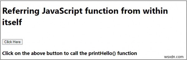 जावास्क्रिप्ट फ़ंक्शन को अपने भीतर से संदर्भित करना 