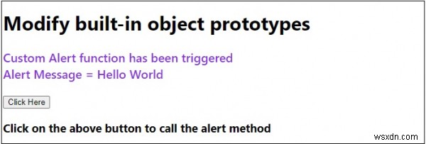 क्या हम जावास्क्रिप्ट में बिल्ट-इन ऑब्जेक्ट प्रोटोटाइप को संशोधित कर सकते हैं 
