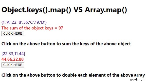 Object.keys().map() VS Array.map() जावास्क्रिप्ट में 