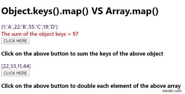 Object.keys().map() VS Array.map() जावास्क्रिप्ट में 
