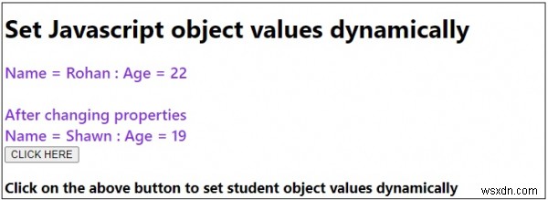 जावास्क्रिप्ट ऑब्जेक्ट मानों को गतिशील रूप से कैसे सेट करें? 