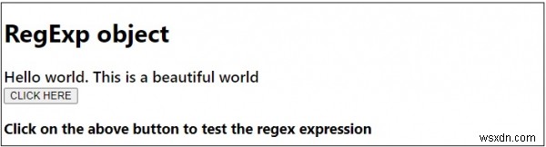 जावास्क्रिप्ट में RegExp ऑब्जेक्ट। 