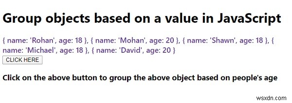 जावास्क्रिप्ट में किसी मान के आधार पर वस्तुओं को कैसे समूहित करें? 