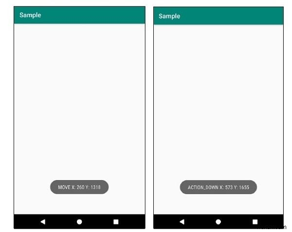 किसी दिए गए स्थान पर एंड्रॉइड के साथ टच इवेंट का अनुकरण कैसे करें? 
