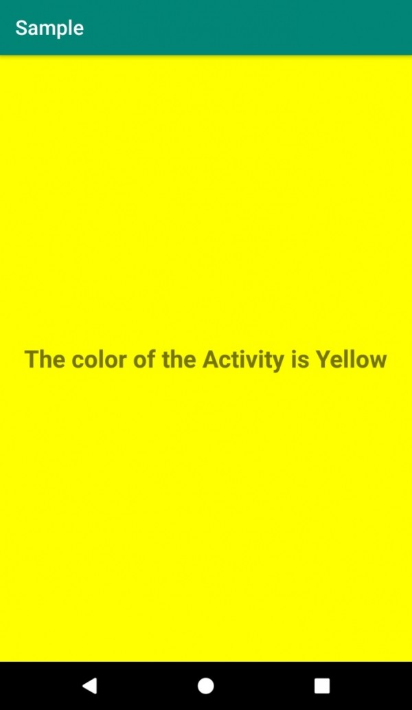 एंड्रॉइड गतिविधि के पृष्ठभूमि रंग को प्रोग्रामिक रूप से पीले रंग में कैसे सेट करें? 