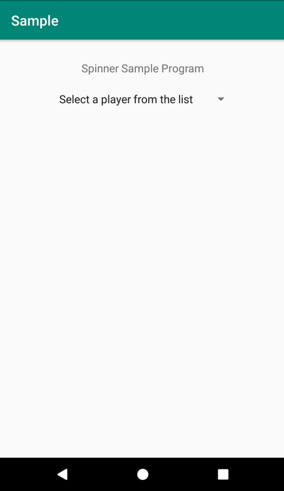 प्रारंभिक डिफ़ॉल्ट टेक्स्ट के साथ एंड्रॉइड स्पिनर कैसे बनाएं? 