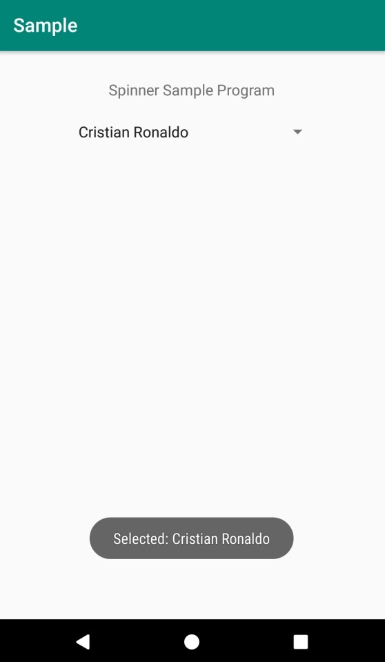 प्रारंभिक डिफ़ॉल्ट टेक्स्ट के साथ एंड्रॉइड स्पिनर कैसे बनाएं? 