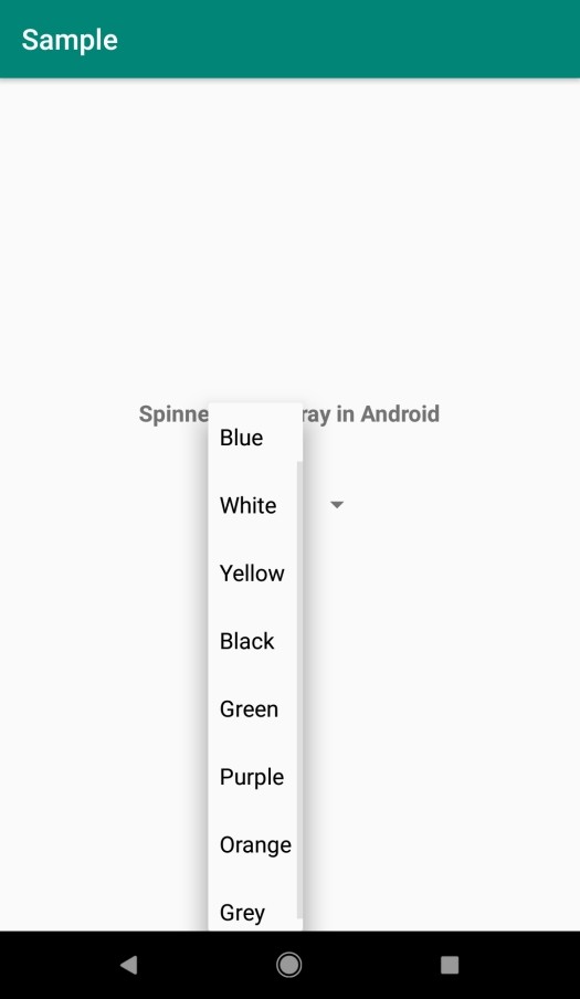 एंड्रॉइड में सरणी से प्रोग्रामेटिक रूप से स्पिनर कैसे बनाएं? 
